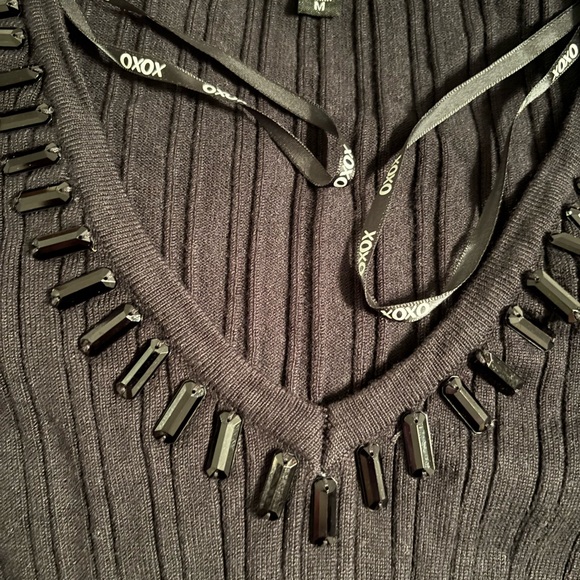 XOXO Black Ribbed Long Sleeve Top - Picture 4 of 5